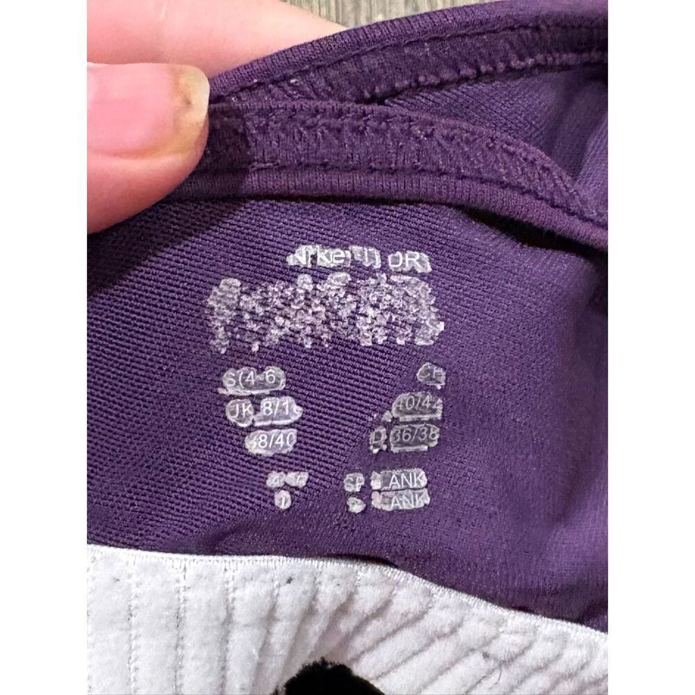 Nike Womens Dri-Fit Athletic Tank Top Logo Print Spaghetti Strap Purple Size S - Picture 3 of 4